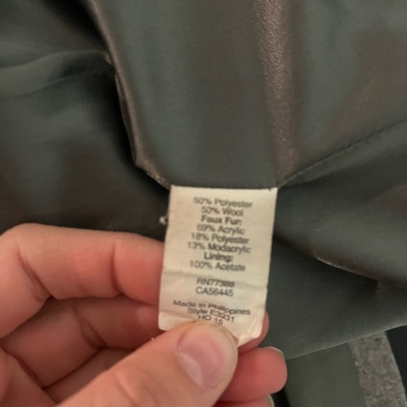 J Crew Grey Wool Parka Jacket Size 00 - Picture 8 of 8